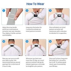 Έξυπνος Διορθωτής Στάσης Σώματος Με Αισθητήρα Δόνησης Acbex Smart Posture Corrector