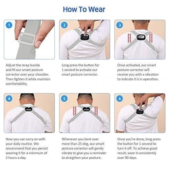 Έξυπνος Διορθωτής Στάσης Σώματος Με Αισθητήρα Δόνησης Acbex Smart Posture Corrector