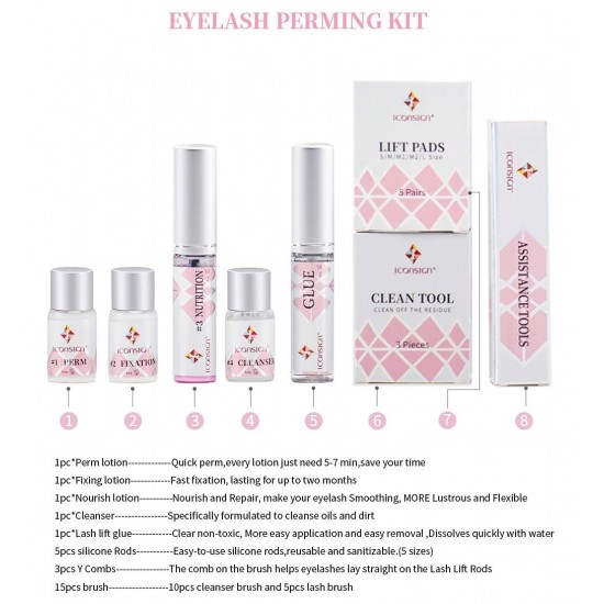 Επαγγελματικό Κιτ Ανύψωσης Περμανάντ Βλεφαρίδων Για Μόνιμη Ανόρθωση Iconsing Premium Lash Lift