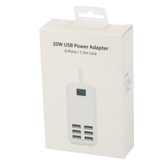 ΦΟΡΤΙΣΤΗΣ ΡΕΥΜΑΤΟΣ 20W USB ΜΕ 6 ΥΠΟΔΟΧΕΣ