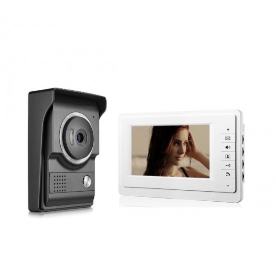 Σετ Έγχρωμης Θυροτηλεόρασης με Οθόνη 7 ιντσών TFT LCD και Εξωτερική Κάμερα LED Υπερύθρων Μπουτόν XLS-V70F-L