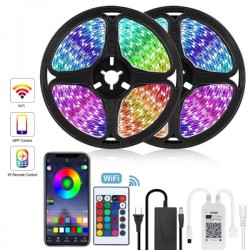 Σετ 2 Αδιάβροχες Αυτοκόλλητες Ταινίες WiFi Smart LED SMD5050 RGB 2x5m Aurora-X