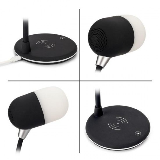 Πολυλειτουργικό Εύκαμπτο Φωτιστικό LED Αφής Με Ηχείο Bluetooth Και Ασύρματο Φορτιστή Smart Touch L4 Gooseneck