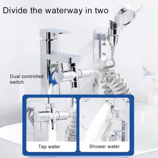 Σετ Mini Τηλέφωνο Ντους Με Φίλτρο Αρνητικών Ιόντων Και Εύκαμπτο Σωλήνα Με Βάση Στήριξης Για Βρύση