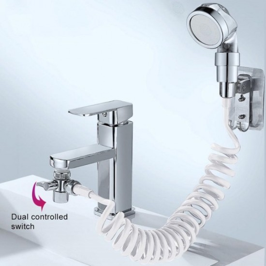 Σετ Mini Τηλέφωνο Ντους Με Φίλτρο Αρνητικών Ιόντων Και Εύκαμπτο Σωλήνα Με Βάση Στήριξης Για Βρύση