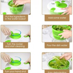 Πολυλειτουργικός Περιστροφικός Στεγνωτήρας Για Λαχανικά Και Φρούτα 5L Salad Spinner A-PLUS JM602