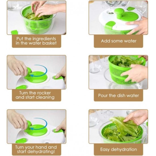 Πολυλειτουργικός Περιστροφικός Στεγνωτήρας Για Λαχανικά Και Φρούτα 5L Salad Spinner A-PLUS JM602