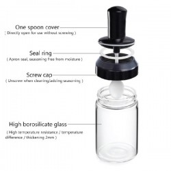 Σετ 6 Δοχεία Μπαχαρικών Με Ενσωματωμένο Κουταλάκι Και Περιστρεφόμενη Βάση JM620