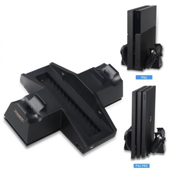 Βάση Στήριξης Κονσόλας Με Ανεμιστήρες Ψύξης & Φόρτισης Χειριστήριων Για PS4 / PS4 Pro DOBE TP4-805B