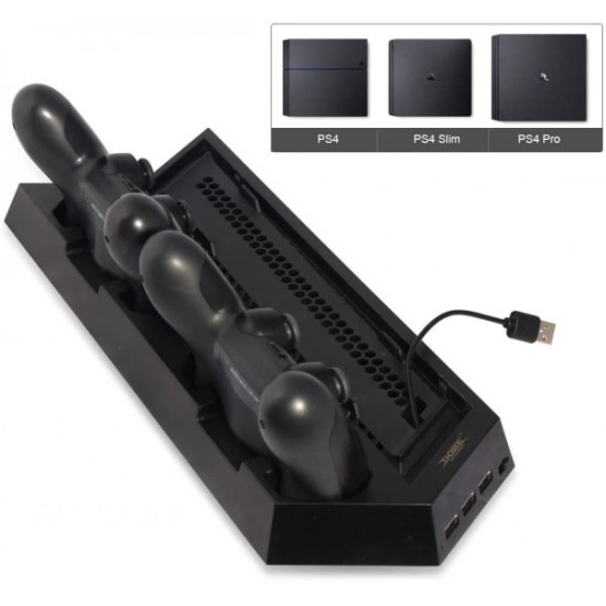 Βάση Στήριξης Και Φόρτισης Κονσόλας Με Ανεμιστήρες Ψύξης & Φόρτισης Χειριστήριων Για PS4 / PS4 Slim / PS4 Pro DOBE TP4-023B