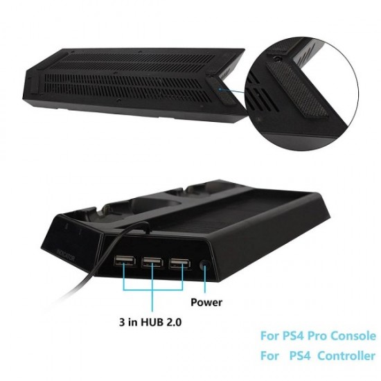 Βάση Στήριξης Και Φόρτισης Κονσόλας Με Ανεμιστήρες Ψύξης & Φόρτισης Χειριστήριων Για PS4 / PS4 Slim / PS4 Pro DOBE TP4-023B