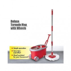 Σετ Κουβάς με Ρόδες και Ανοξείδωτο Κάδο με Διπλό Σύστημα Περιστροφής 360° και Σφουγγαρίστρα Περιστρεφόμενη – Liao 2-Way Drive Tornado Mop
