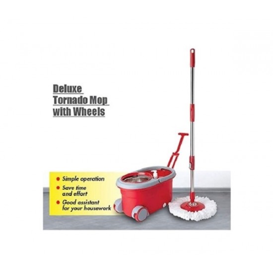 Σετ Κουβάς με Ρόδες και Ανοξείδωτο Κάδο με Διπλό Σύστημα Περιστροφής 360° και Σφουγγαρίστρα Περιστρεφόμενη – Liao 2-Way Drive Tornado Mop