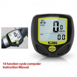 Αδιάβροχος Ασύρματος Υπολογιστής-Ταχύμετρο Ποδηλάτου με Οθόνη LCD 14 σε 1 SUNDING SD548C