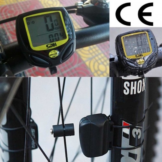 Αδιάβροχος Ασύρματος Υπολογιστής-Ταχύμετρο Ποδηλάτου με Οθόνη LCD 14 σε 1 SUNDING SD548C