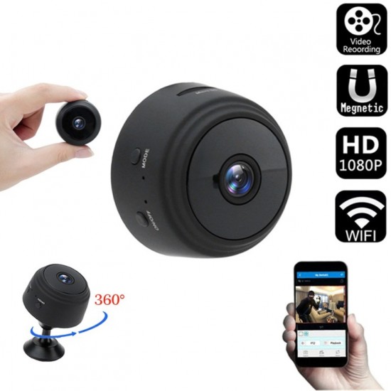 Mini Ασύρματη IP WiFi Κρυφή Κάμερα 1080P HD με Ανιχνευτή Κίνησης, Μικρόφωνο & Μαγνητική Βάση