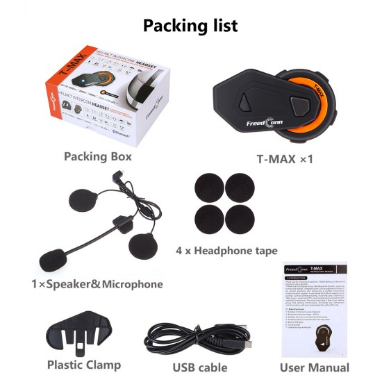 Ενδοεπικοινωνία Bluetooth Κράνους Μηχανής Αδιάβροχο FreedConn T-Max