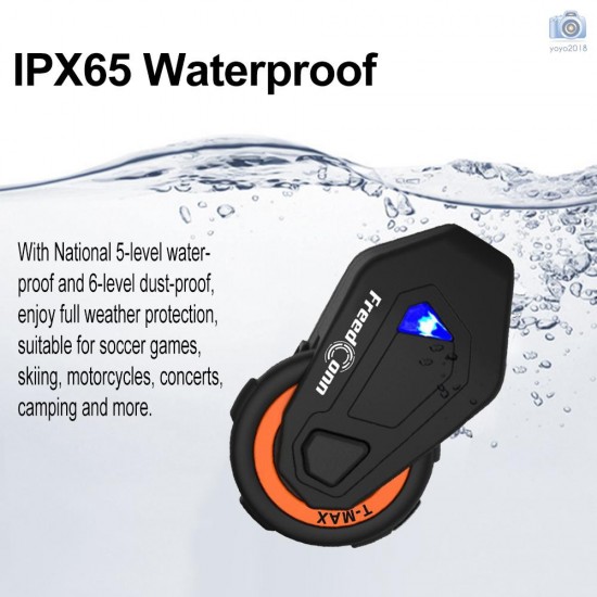 Ενδοεπικοινωνία Bluetooth Κράνους Μηχανής Αδιάβροχο FreedConn T-Max