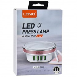 Επιτραπέζιο Φωτάκι Νυκτός & Ταχυφορτιστής 4 x USB