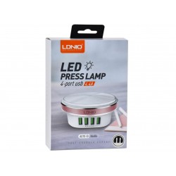 Επιτραπέζιο Φωτάκι Νυκτός & Ταχυφορτιστής 4 x USB