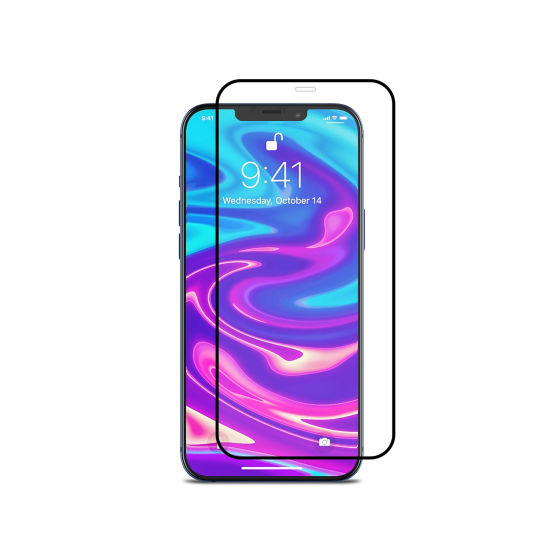 Vivid Full Face Tempered Glass Apple iPhone 12 Black