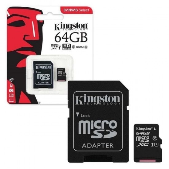 Kingston Κάρτα Μνήμης microSD 64GB, 32GB, 16GB
