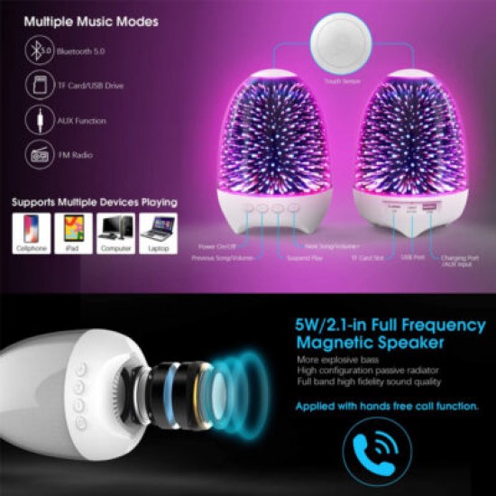Φορητό Ηχείο Bluetooth και Φωτιστικό Αφής LED για το Υπνοδωμάτιο