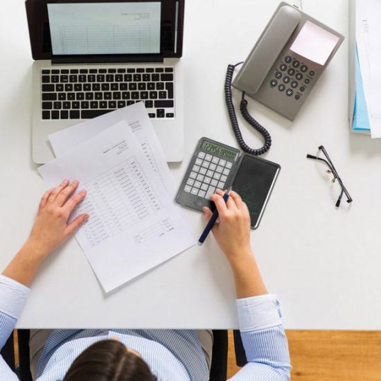 Αναδιπλούμενο Φορητό Επαναφορτιζόμενο Κομπιουτεράκι 6.5″ USB με LCD Σημειωματάριο OEM – Μαύρο