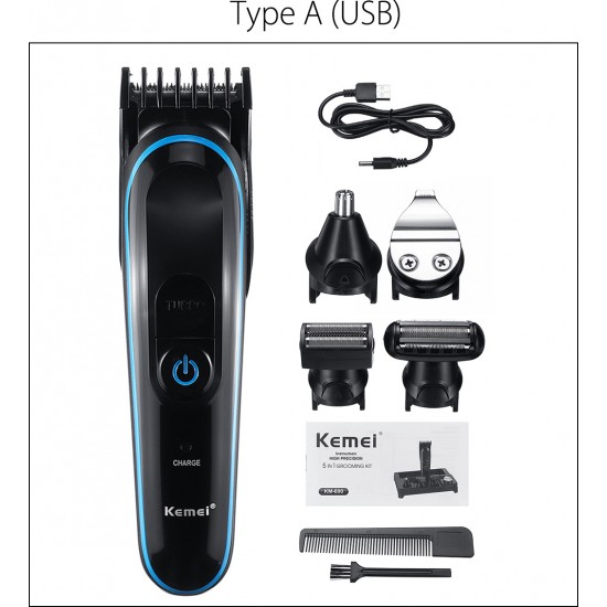 Kemei Σετ Ξυριστικής Μηχανής 5 σε 1